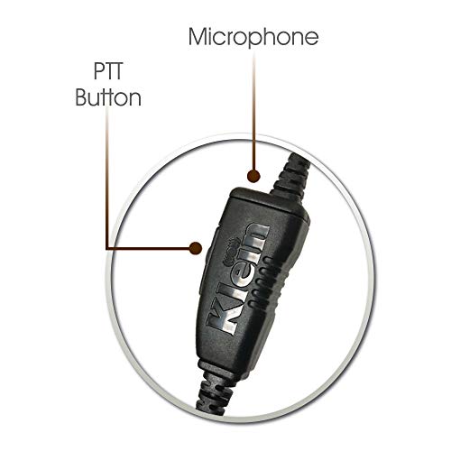 Klein Electronics Star M9 Single-Wire Earpiece with Surveillance Style Acoustic Tube for Motorola Compatible Models (Works with M9 Connector pin) | Clear Quick-Disconnect Audio Tube and Clothing Clip