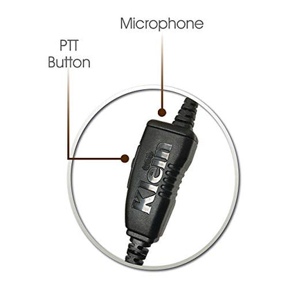 Klein Electronics Star M9 Single-Wire Earpiece with Surveillance Style Acoustic Tube for Motorola Compatible Models (Works with M9 Connector pin) | Clear Quick-Disconnect Audio Tube and Clothing Clip
