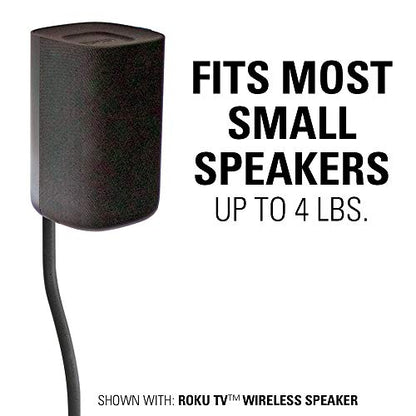 SANUS Height Adjustable Speaker Stands for Home Theater - Durable Design w/Tear Drop Base Fits Speakers up to 4lbs - 13" of Tool-Free Height Adjustment - Easy DIY Assembly