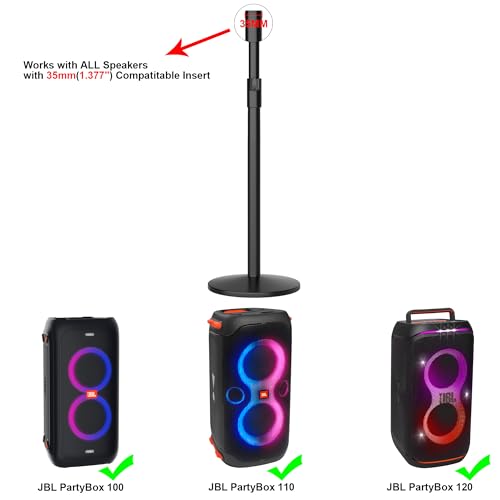 Speaker Stand for JBL Partybox 110/100/120, Adjustable Height | All-Metal Heavy Base, Holds 44 lbs, Sturdy Floor Stand for JBL Partybox 100/110/120,Household, party, performance