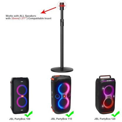 Speaker Stand for JBL Partybox 110/100/120, Adjustable Height | All-Metal Heavy Base, Holds 44 lbs, Sturdy Floor Stand for JBL Partybox 100/110/120,Household, party, performance