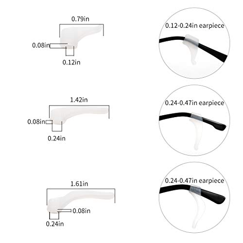 Eyeglasses Silicone Ear Hooks Retainers, Anti-Slip Holder Stoppers, Temple Tips Sleeve Retainer, Spectacle Stay for Eyeglasses, Sunglasses, Reading Glasses (White) - color: White