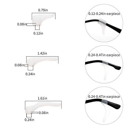Eyeglasses Silicone Ear Hooks Retainers, Anti-Slip Holder Stoppers, Temple Tips Sleeve Retainer, Spectacle Stay for Eyeglasses, Sunglasses, Reading Glasses (White) - color: White