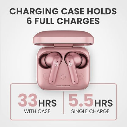 Back Bay Audio iPhone + Android Wireless Earbuds Bluetooth, Sweatproof | Ultra-Sleek Small Sports Earphones with Wireless Mic, Wireless Air Buds For iPhone iOS, Bluetooth Ear Buds Earphones - color: Rose Gold