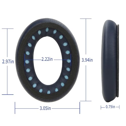 Replacement Ear Pads for Bose QuietComfort 45 QC35 QC35ii QC25 QC15 Over-Ear Headphones with Protein Leather& Memory Foam (Navy Blue) - color: QC45 Navy Blue