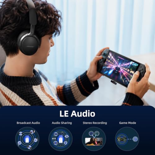 Questyle QCC Dongle Pro2 [MFi Certified] USB-C Bluetooth 6.1 Audio Adapter | Bluetooth Transmitter with LE Audio, LDAC,LHDC,aptX Lossless&aptX-Adaptive,Auracast, Wireless Dongle for PS5/Headphones/PC