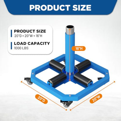 Heavy-Duty 1000 lbs Cable Reel Turntable – Portable Wire Spool Rack with Lockable Wheels, 20"x20" Wire Spool Holder for Horizontal Payout, Durable Cord Caddy for Damaged Cables