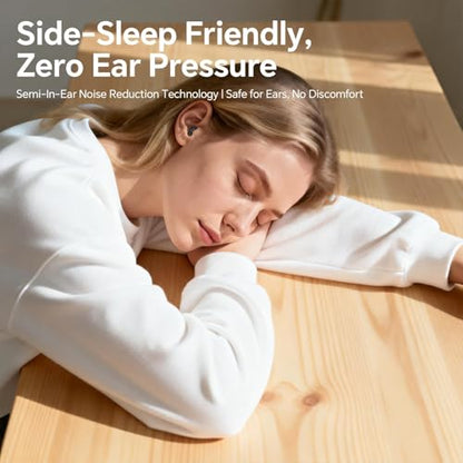 Xmenha Flat Sleep Mini Invisible Small Tiny Earbuds Wireless Bluetooth Ear Buds for Sleeping Headphones Micro Smallest Discreet Sleep Earbuds Earphones for Side Sleepers, Small Ears Canals Women, Work - color: White