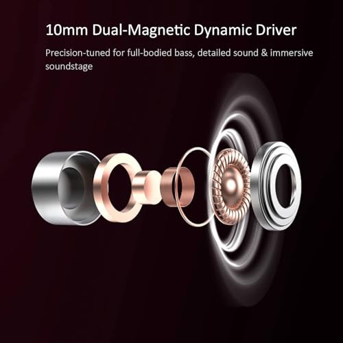 RitMoment RIT10 Pro Wired Earbuds - Balanced Sound & Rich Bass, Dual Magnetic Dynamic Driver, Ultra Comfort, in Ear Monitor IEM Earphones (3.5mm with Mic, Clear) - style: MIC