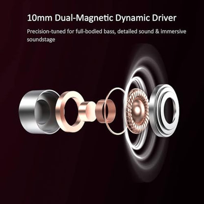 RitMoment RIT10 Pro Wired Earbuds - Balanced Sound & Rich Bass, Dual Magnetic Dynamic Driver, Ultra Comfort, in Ear Monitor IEM Earphones (3.5mm with Mic, Clear) - style: MIC