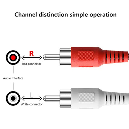 RCA Cables, 2RCA Male to 2RCA Male Stereo Audio Subwoofer Cable Dual Shielded RCA Cord for Home Theater, HDTV, Amplifier, Hi-Fi Systems, Speakers (6 Feet) - style: 6 Feet