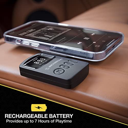 Scosche BTTRFM-SP1 Portable Bluetooth Transmitter/Receiver, FM Transmitter and Wireless Audio Receiver for TV, Headphones, Home/Car Stereo, Airplane Entertainment and more, up to 7 Hour Battery Life - color: Black