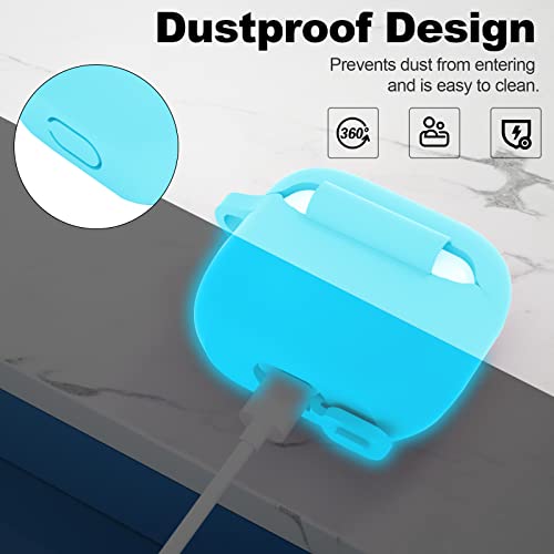 Compatible with AirPods 3 Case, Protective Silicone Cover for AirPods 3rd Generation Case 2021, Wireless Charging - Fluorescent Blue - color: C-Fluorescent Blue