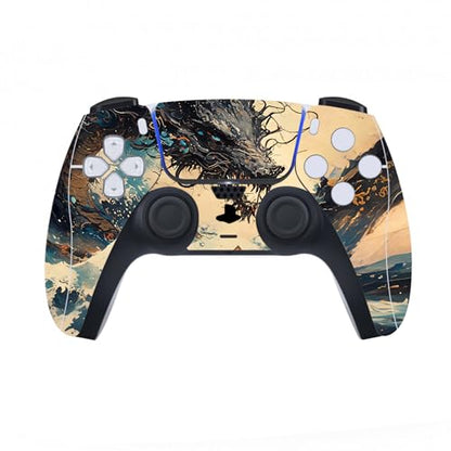 PlayVital Full Set Skin Decal for ps5 Console Digital Edition, Sticker Vinyl Decal Cover for ps5 Controller & Charging Station & Headset & Media Remote - Tempest Dragon - color: Tempest Dragon