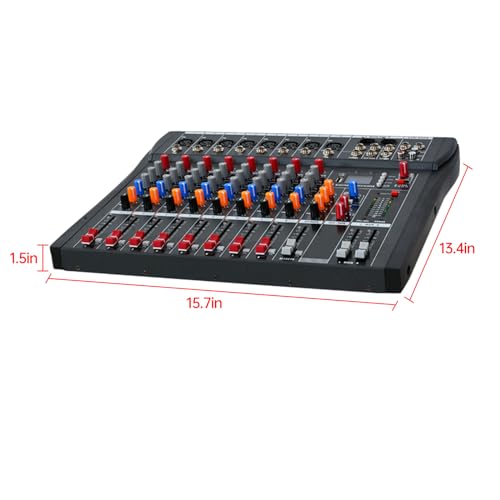 Professional Digital 8 Channel Mixer Sound Board Console Bluetooth Live Studio Audio Mixer Power Mixing USB 110V-220V Dynast, GGM-510013B-6656