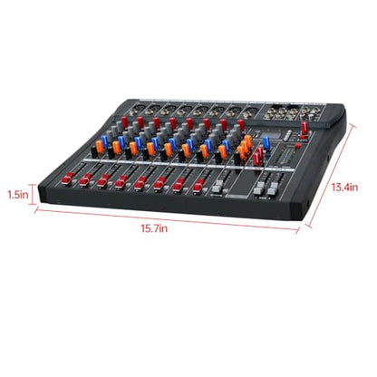 Professional Digital 8 Channel Mixer Sound Board Console Bluetooth Live Studio Audio Mixer Power Mixing USB 110V-220V Dynast, GGM-510013B-6656