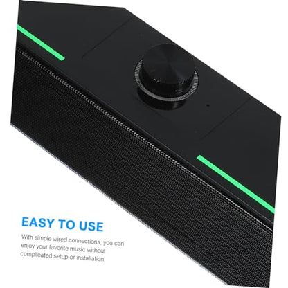 balacoo Desktop Soundbar Speaker for Computer, Slim LED Light Bar