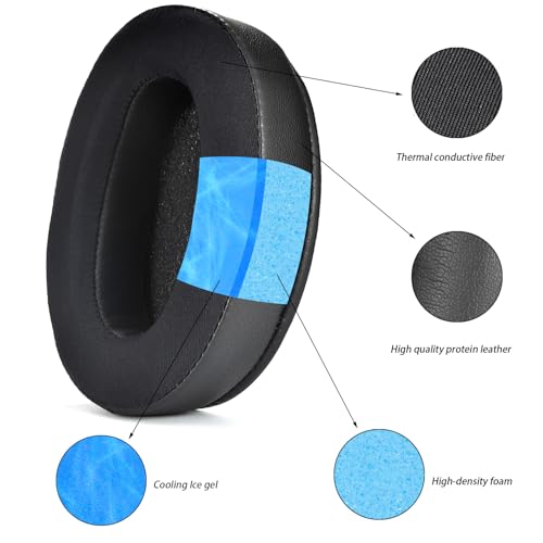 Defean Cooling Ge Earpads for Sony WH-XB910 XB910N(NO fit WH-H910N) | Replacement Ear Cushions for Sony WH-XB910 XB910N Headphones,High-Density Noise Cancelling Foam - color: Black Cooling Ge