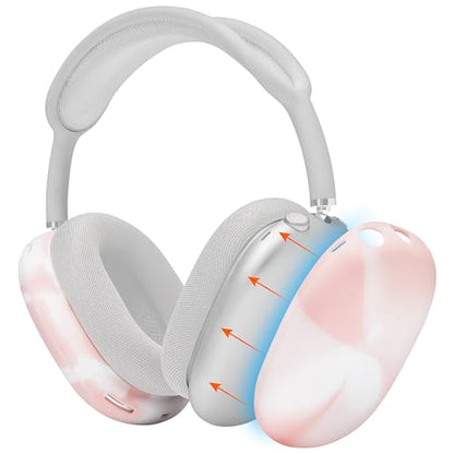 WC ShellZ Max - Protective Shell Covers for AirPods Max 1 & 2 | Made by Wicked Cushions | Made with Premium Silicone | PinkMarble - color: PinkMarble