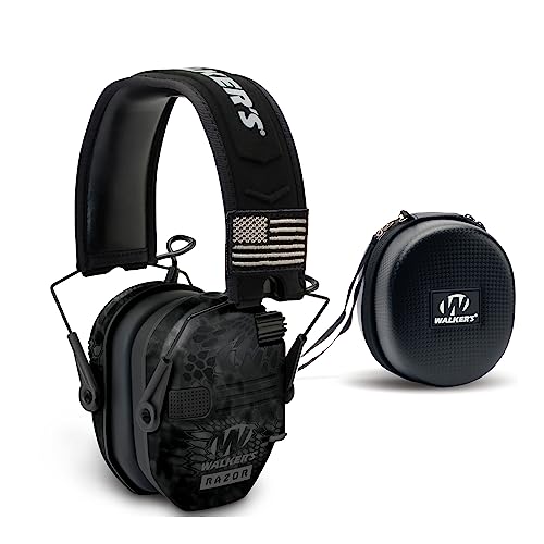 Walker's Razor Slim Electronic Earmuffs | Protective Case - color: Kryptek Camo