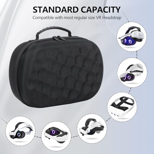 Hard Carrying Case for Meta Quest 3/3s VR Headset, Compatible with Bobovr M3 pro and Touch Controllers Accessories, Waterproof Portable Protection Storage Bag (Black)
