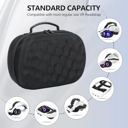 Hard Carrying Case for Meta Quest 3/3s VR Headset, Compatible with Bobovr M3 pro and Touch Controllers Accessories, Waterproof Portable Protection Storage Bag (Black)