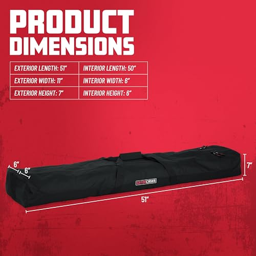 Gator Cases Dual Compartment Stand Carry Bag with 50" Interior; Holds Speaker, Microphone or Lighting Stands (GPA-SPKSTDBG-50DLX) - size: 50" Long - Dual Compartment