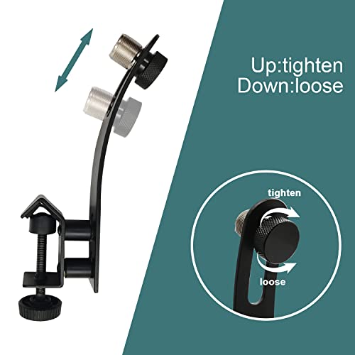 Drum Microphone Shockproof Clip Rim Mount Holder Metal Universal Tom Mic Set Clamp Adjustable(Pack of 3)