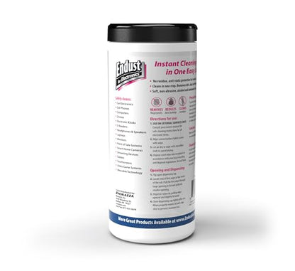 Endust For Electronics Screen Cleaner Wipes, Electronics Surface Cleaning Wipes, For Tablet, E-Reader, Monitor, Laptop, Phone, TV, GPS, Pre-Moistened, Alcohol & Ammonia Free, 140 Count (Pack of 2) (11506+12596)