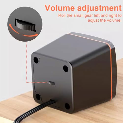 G GENLEAS 1 Pair USB 2.0 Wired Computer Speakers, Mini Desktop Laptop Speakers with Adjustable Volume, 3.5mm AUX Plug Portable Multimedia Stereo Sound Speaker for PC Laptop Tablet Desktop