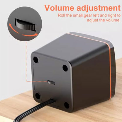 G GENLEAS 1 Pair USB 2.0 Wired Computer Speakers, Mini Desktop Laptop Speakers with Adjustable Volume, 3.5mm AUX Plug Portable Multimedia Stereo Sound Speaker for PC Laptop Tablet Desktop