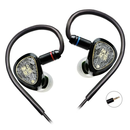 TANGZU Wan'er S.G II Wired Earbuds, in-Ear Monitors with 10mm Dynamic Driver PET Diaphragm, HiFi Gaming IEM Earphones, 0.78mm 2-Pin Detachable Cable, Tangle-Free (Black 3.5mm Without Mic) - color: Black, size: 3.5mm