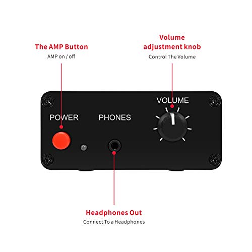 Mini Small Stereo Audio preamplifier, Headphone Amplifier, Gain 20dB Phono Turntable Phonograph preamp, Dual op amp NE5532 with RCA 3.5mm Input to RCA 3.5mm Output