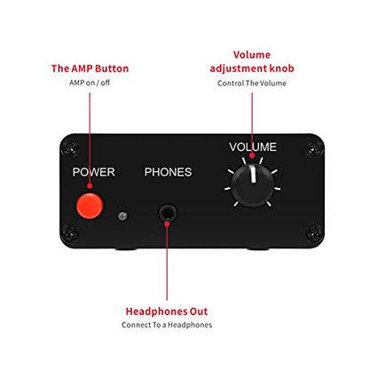Mini Small Stereo Audio preamplifier, Headphone Amplifier, Gain 20dB Phono Turntable Phonograph preamp, Dual op amp NE5532 with RCA 3.5mm Input to RCA 3.5mm Output
