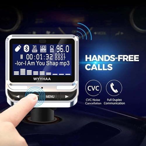 Bluetooth FM Transmitter for Car, Wireless Radio Adapter, 38W [PD 20W + QC 3.0], Handsfree Auto Kit with Remote Control, MP3 Music Player Support Siri Google Assistant U Disk/TF Card/Aux