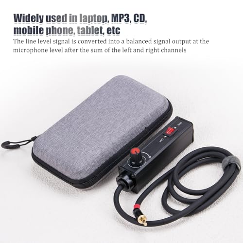 AUX to XLR Isolation Box for Laptops Computer to Audio Solution | with Volume Controller,1M Cable,Ground Loop Noise Filter 3.5mm,Signal Uonversion Unbalanced 3.5mm TRS to Balanced 3pin XLR