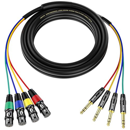 EBXYA 4 Channel XLR Female to 1/4 Inch TRS Snake Cables | Balanced XLR Microphone Cable to 6.35mm Jack Lead,10 Feet 1Pack - size: 4-Channel 10 Feet, style: TRS to XLR Female