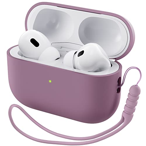 ORNARTO Compatible with AirPods Pro 2 Case 2022, Full Protective Hybrid Silicone for AirPods Pro 2nd Generation Case, Front LED Visible Skin Cover-Lilac Purple | Hybrid Silicone Rubber, Front LED Visible, Wireless Charging, Skin-Friendly Soft Touch, Anti-