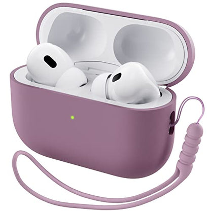 ORNARTO Compatible with AirPods Pro 2 Case 2022, Full Protective Hybrid Silicone for AirPods Pro 2nd Generation Case, Front LED Visible Skin Cover-Lilac Purple | Hybrid Silicone Rubber, Front LED Visible, Wireless Charging, Skin-Friendly Soft Touch, Anti-