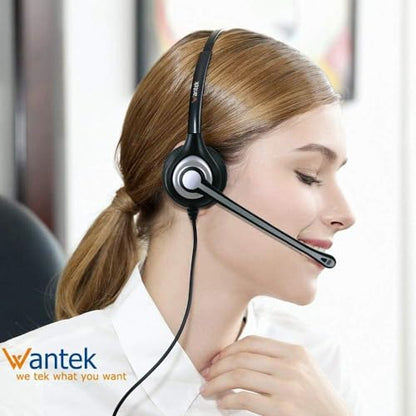 Wantek Phone Headset Wired Computer Headset with Microphone – Noise Cancelling 3.5mm/2.5mm Headphones for PC, Laptop, Mac, iPhone, Samsung – Compatible with Zoom, Teams, Call Center, Home Office - style: 602-3.5mm