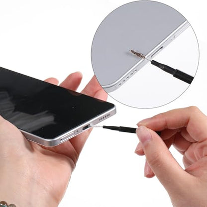 10 PCS Phone Charge Port Cleaning Tool Kit with 40 PCS Phone Speaker Cover Anti Clogging Brushes Cleaner Speaker Mesh Cover for All USB C-Port Devices 15/16/17, Black