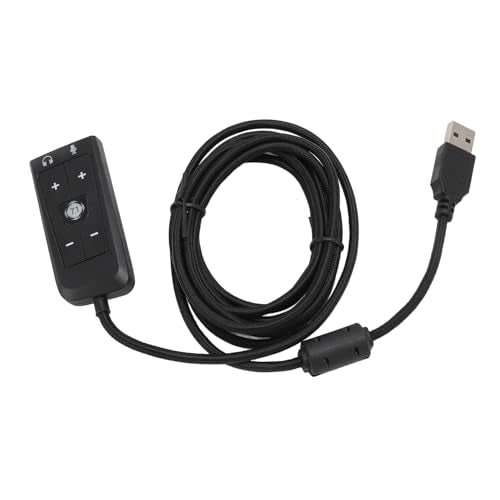 VBESTLIFE USB Sound Card, 7.1 Virtual Surround Audio Adapter with Headphone & Microphone Jacks for PC Gaming, USB to 3.5mm DAC for Esports FPS, External Sound Card with LED Indicator