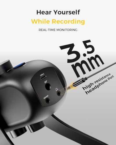 XTUGA X-4 Creators Condenser Microphone,Metal ASMR Microphone,Streaming Mic | 4-Pattern Pickup,Plug & Play,Zero-Latency,48kHz/16bit,Desktop Gaming Microphone for PC,Streaming,Podcast,Studio Recording