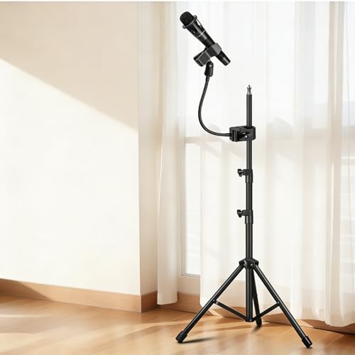 Microphone Holder Gooseneck11.8”/30cm Mic Stand Desk With Adjustable Mic Clip & Super Crab Clamp,Heavy-Duty Desk Mount, for Podcasting, Streaming, Podium & Public Speaking.Flexible Gooseneck Mic Mount