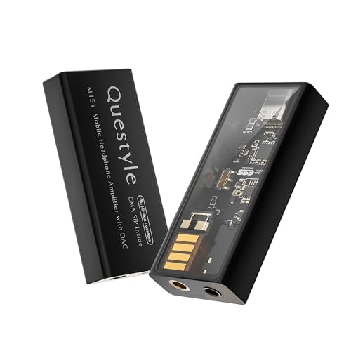 Questyle M15i Mobile DAC Amp - MFi Certified Portable Headphone Amplifier | ESS Flagship DAC, 3.5mm/4.4mm Balanced Output,Supports PCM 768kHz/DSD512 USB C Audio Adapter for iPhone, Android, Laptop