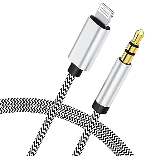 [Apple MFi Certified] iPhone to 3.5mm Car AUX Stereo Audio Cable (3FT/1M), Lightning to 3.5mm Nylon AUX Adapter Compatible with iPhone 14/13 Pro/12/11/XS/XR/X 8 7/iPad to Home Stereo/Speaker/Headphone | Lightning to 3.5mm Nylon AUX Adapter Compatible with