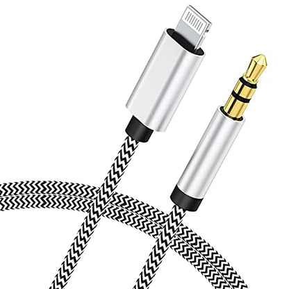 [Apple MFi Certified] iPhone to 3.5mm Car AUX Stereo Audio Cable (3FT/1M), Lightning to 3.5mm Nylon AUX Adapter Compatible with iPhone 14/13 Pro/12/11/XS/XR/X 8 7/iPad to Home Stereo/Speaker/Headphone | Lightning to 3.5mm Nylon AUX Adapter Compatible with