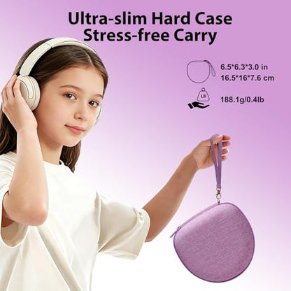 Kids Headphones Case for JoySpark/iClever Etc Headphone,Purple,Case Only | for iClever BTH12 HS19 BTH20 BTH22 BTH26/Candy Bila/Acer/JBL/MIDOLA/JoySpark/JLab/ADOOPE/Spiderman/EarFun/ Etc Kids Headphone - color: Purple