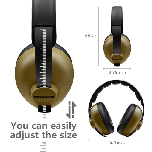 BBTKCARE Baby Headphones - Infant Ear Protection for Babies | Baby Earmuffs Noise Cancelling Headphones 3-36 Months - Army Green - color: Army Green