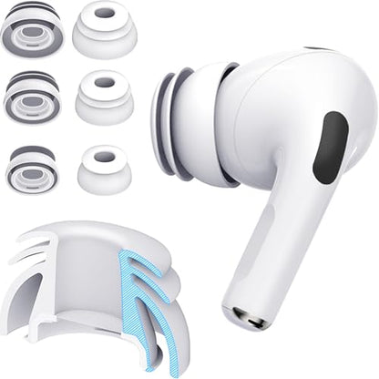 Premium Multi-Flange Eartips for AirPods Pro 1&2 (S/M/L) – Always Fits, Never Slips - size: Mixed (S, M, L)